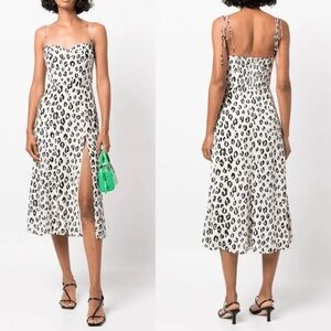 NWOT Reformation Juliette Dress in Snow Leopard